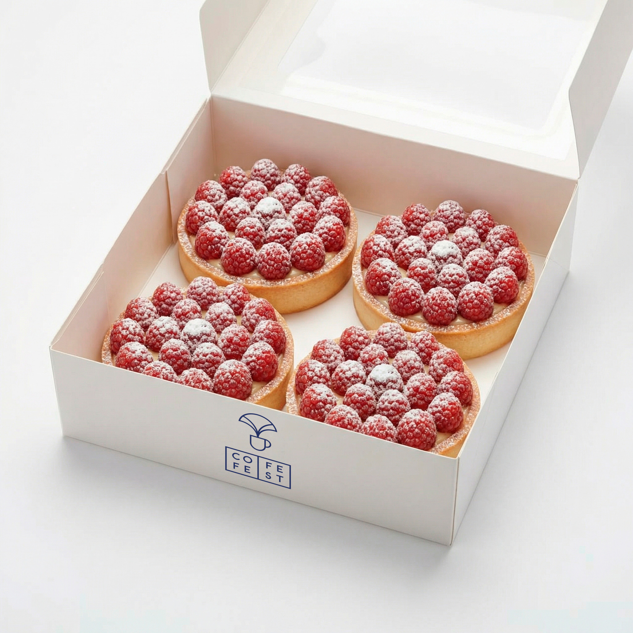 Тарталетка с малиной. Набор 4 штуки